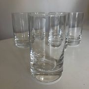 Set of 6 1970 Scandinavian crystal goblet glasses