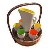 Jug and glasses for orangeade service