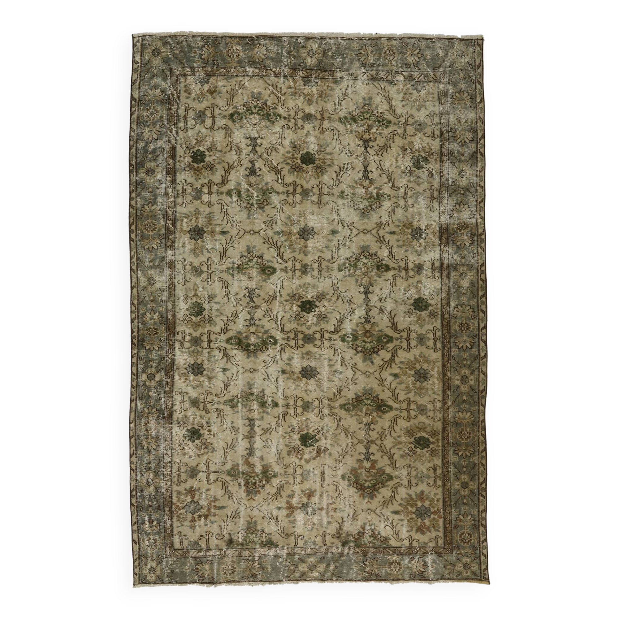 Turkish Anatolian Handmade Vintage Area Rug 255 cm x 162 cm