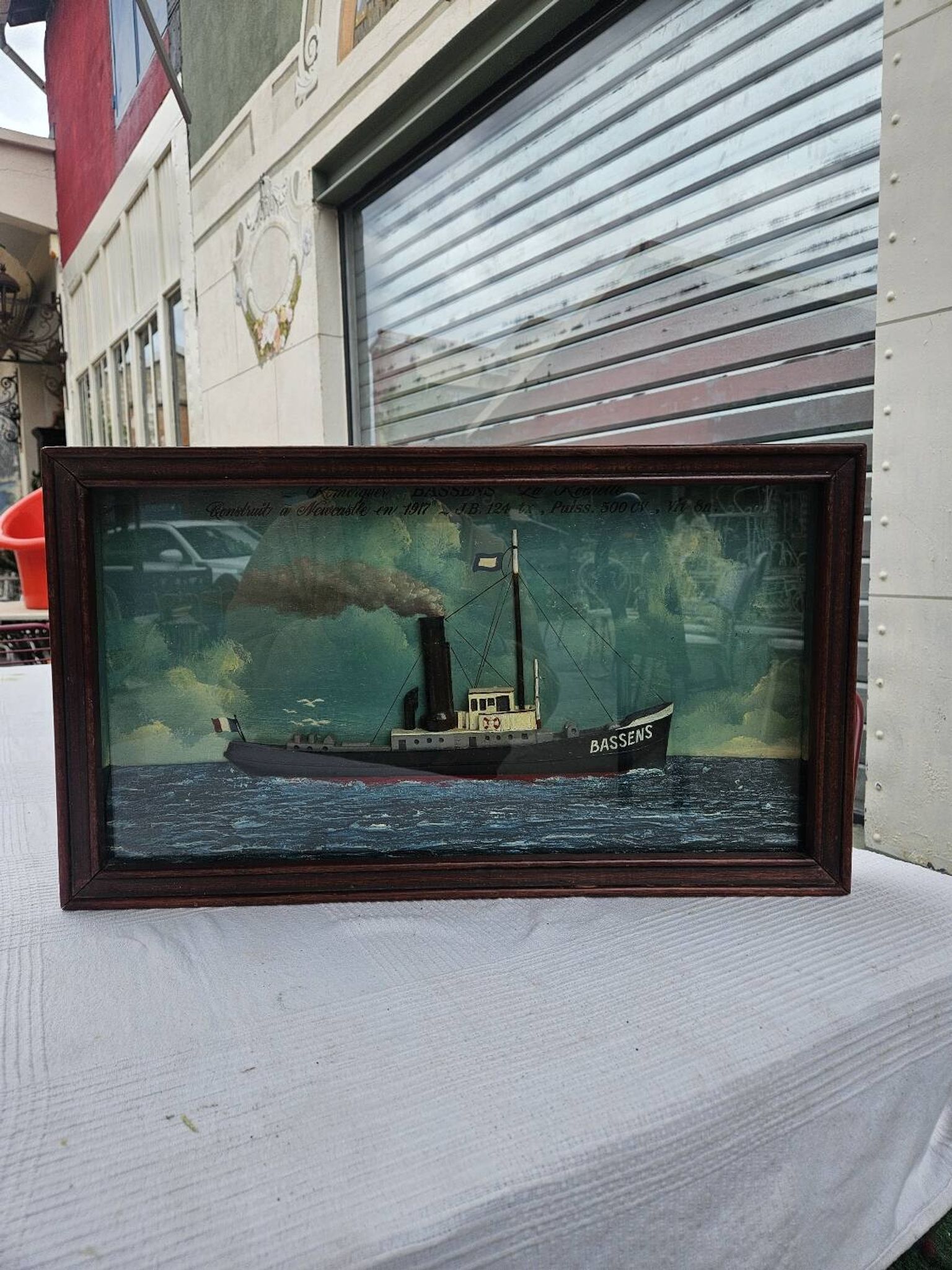 Old Diorama of the Bassens Tugboat in La Rochelle in 1917
