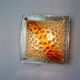 Murano Mazzega orange wall light, ice cube effect, Italy, 1970