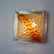 Murano Mazzega orange wall light, ice cube effect, Italy, 1970