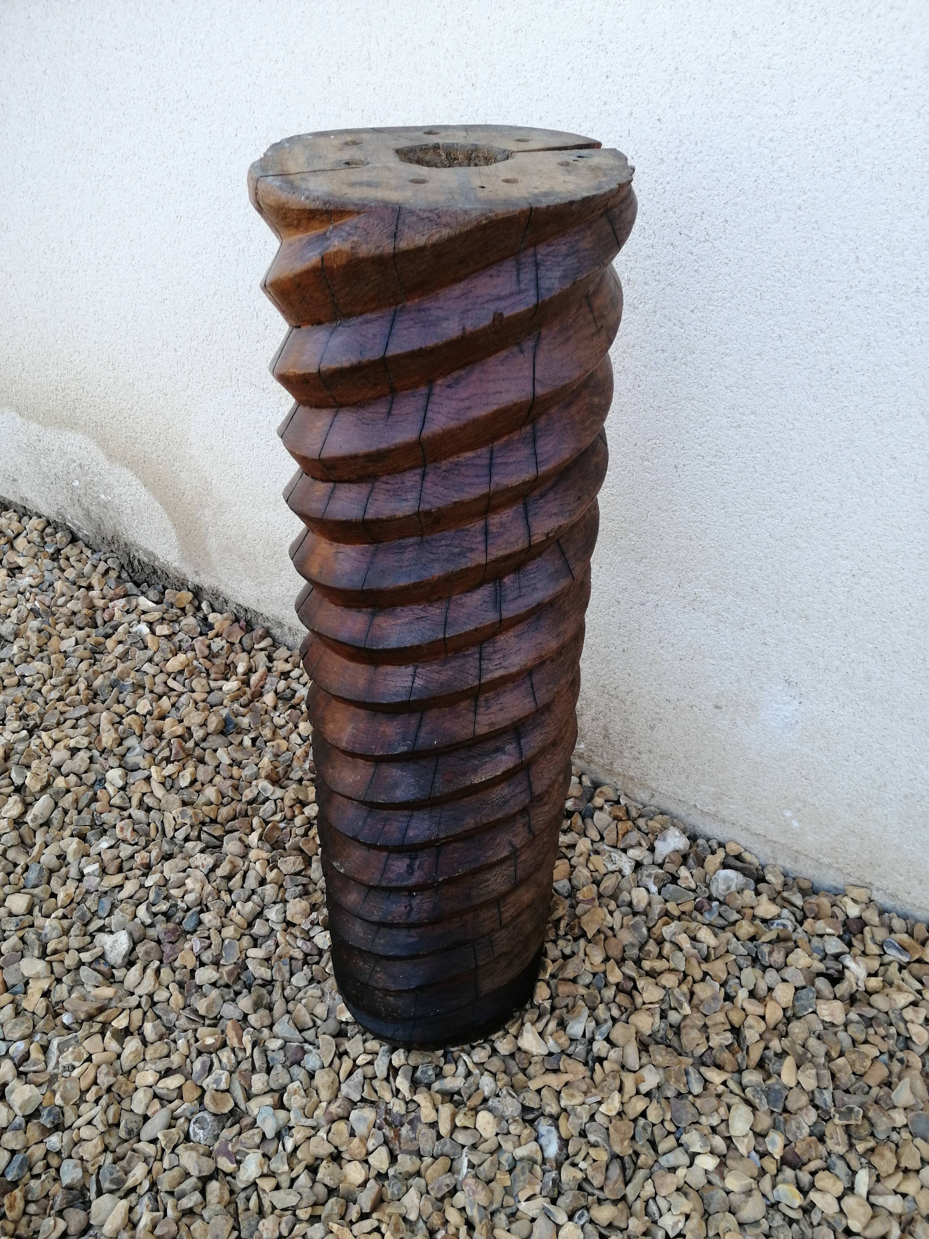 Old wooden harness column