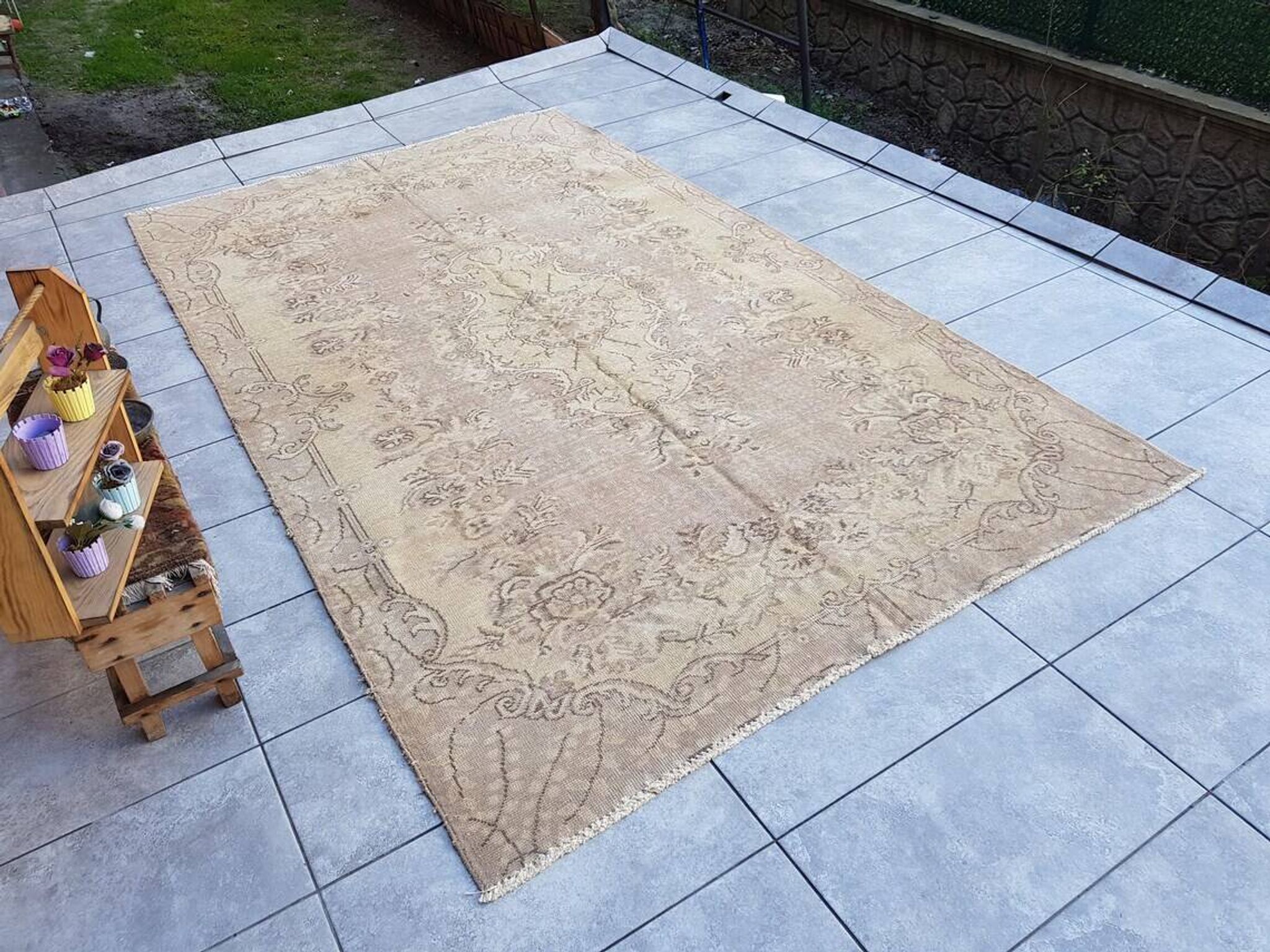Tapis floral vintage beige sku v623