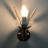 Vintage wall light with golden wheat ears Maison Masca Florence 70s