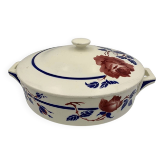 Antique French earthenware soup tureen K & G Lunéville, "Chantal" model