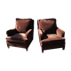Paire de fauteuils année 50 velours chocolat