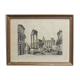 Framed lithograph reproduction drawing ruins of Rome by Antonio Carbonati vintage