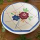 Antique salad bowl / fruit bowl on a pedestal in Gien earthenware