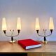 Pair of brass and opaline lamps from the 1950s.