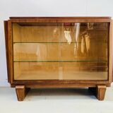 Art Deco display case in mahogany and veneer, 20th century