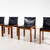 Mid-Century Modern Set of 4 Chairs in the Style of Scarpa, 1970s