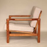 Vintage Armchair Beige Upholstery Scandinavian Design