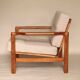 Vintage Armchair Beige Upholstery Scandinavian Design