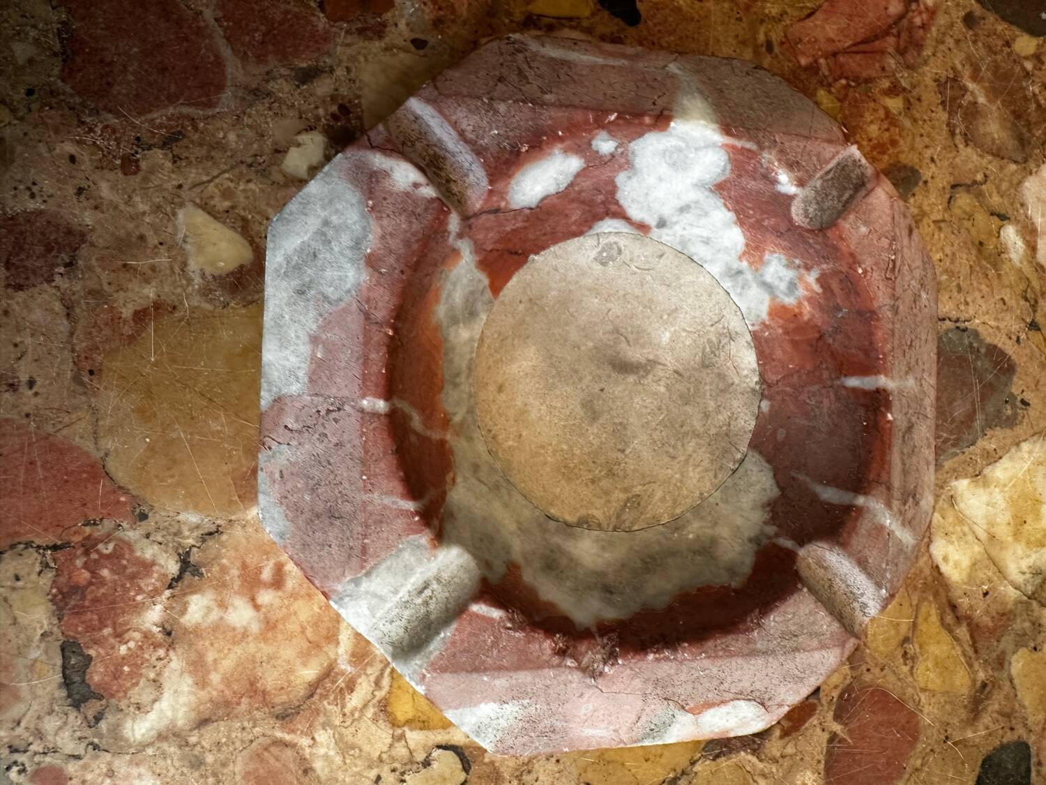 Ashtray / Art Deco double marble catchall