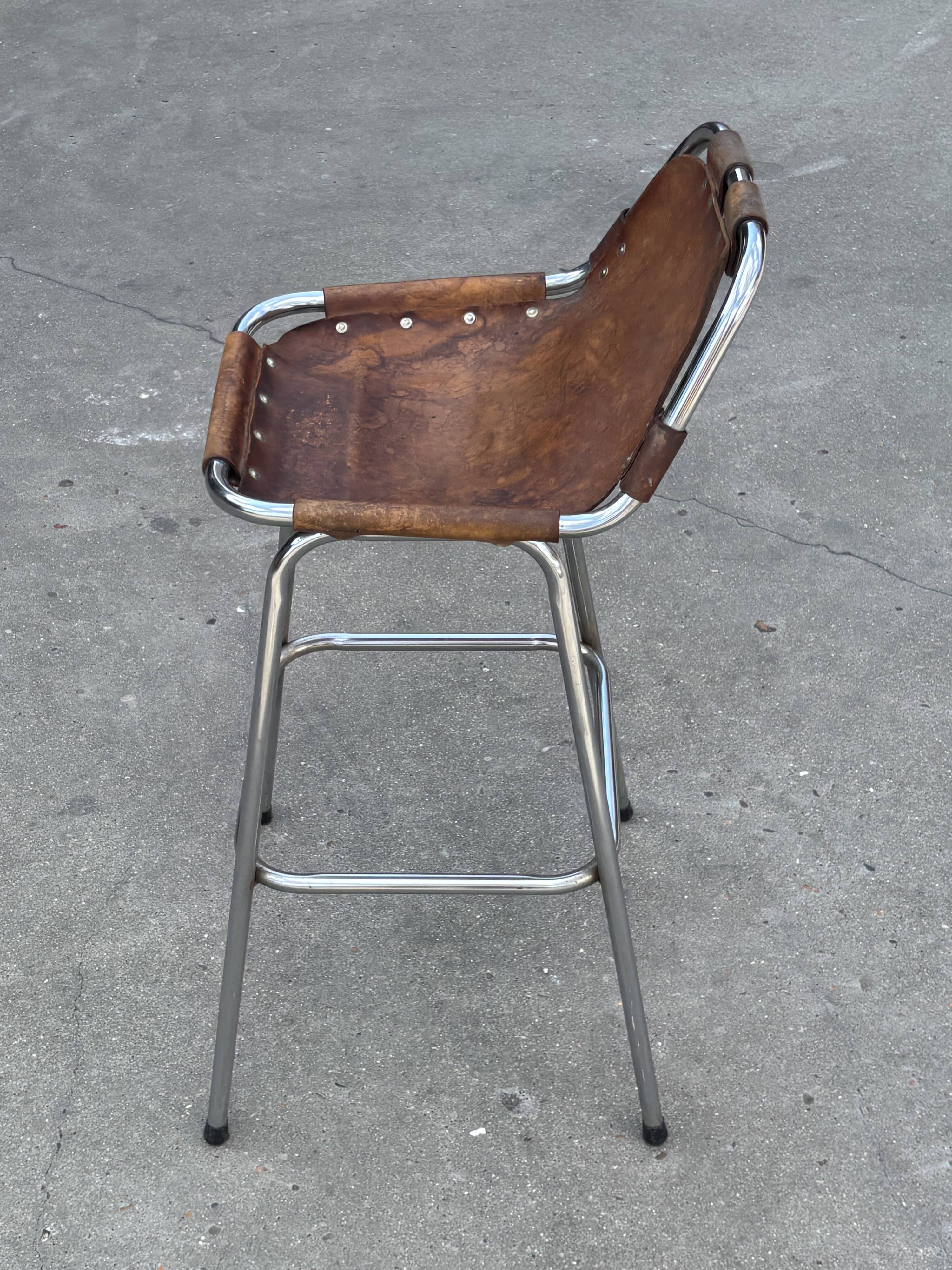 Tabouret de bar vintage Dal Vera sélectionné par Charlotte Perriand design 'Les Arcs'