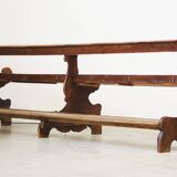 Antique Gothic Church Benches, Late 1800s – Set of 4 Pine Wood Pew Benches