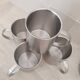 4 Grandes Tasses en inox et son support métallique