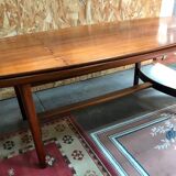 Table extensible en acajou par Jacques Hauville, années 70