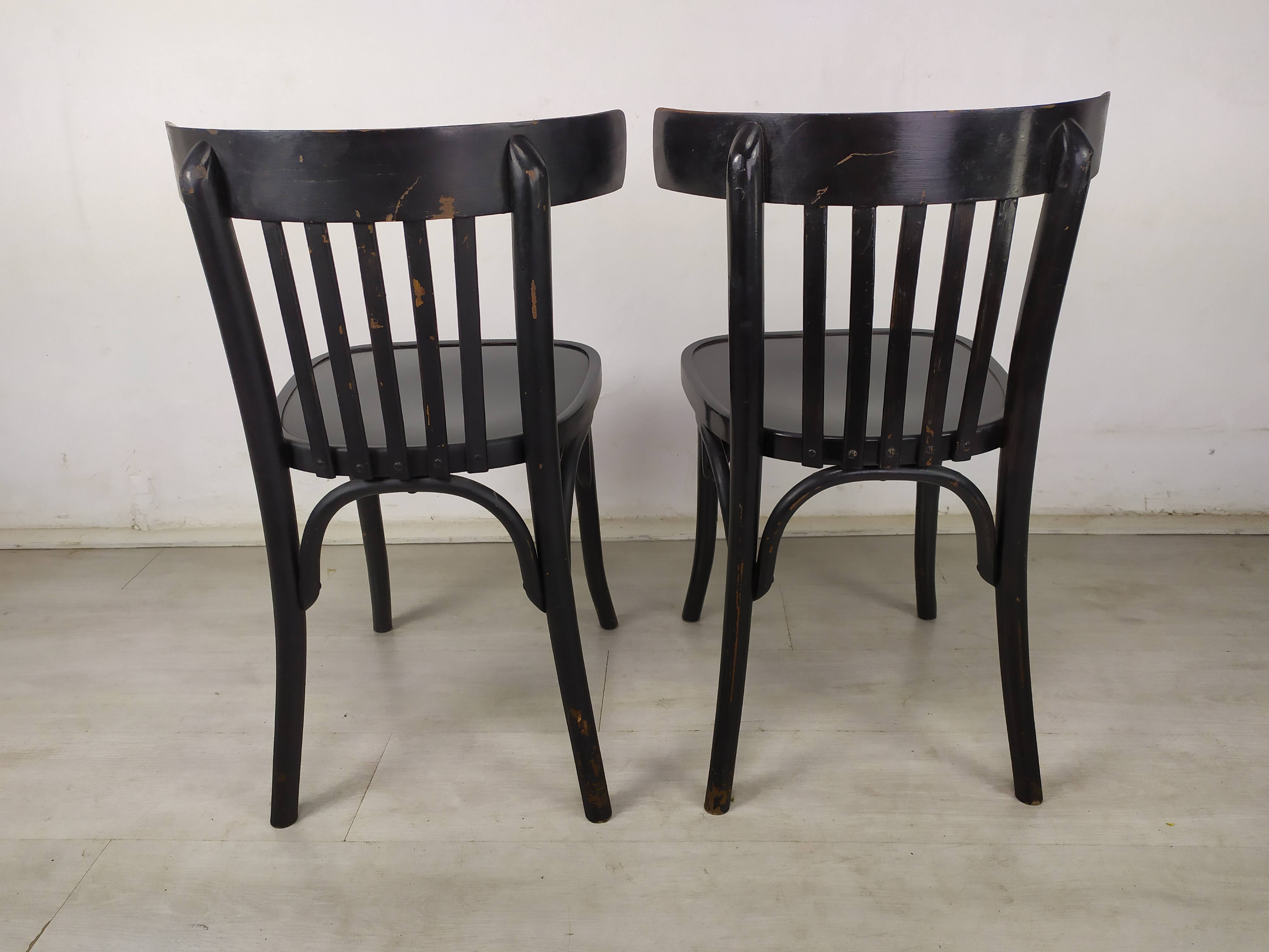 Pair of black bistro chairs