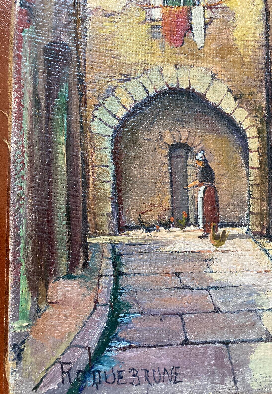 Pair of paintings Alleys of Roquebrune Var