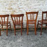 Set of 8 mismatched bistro chairs