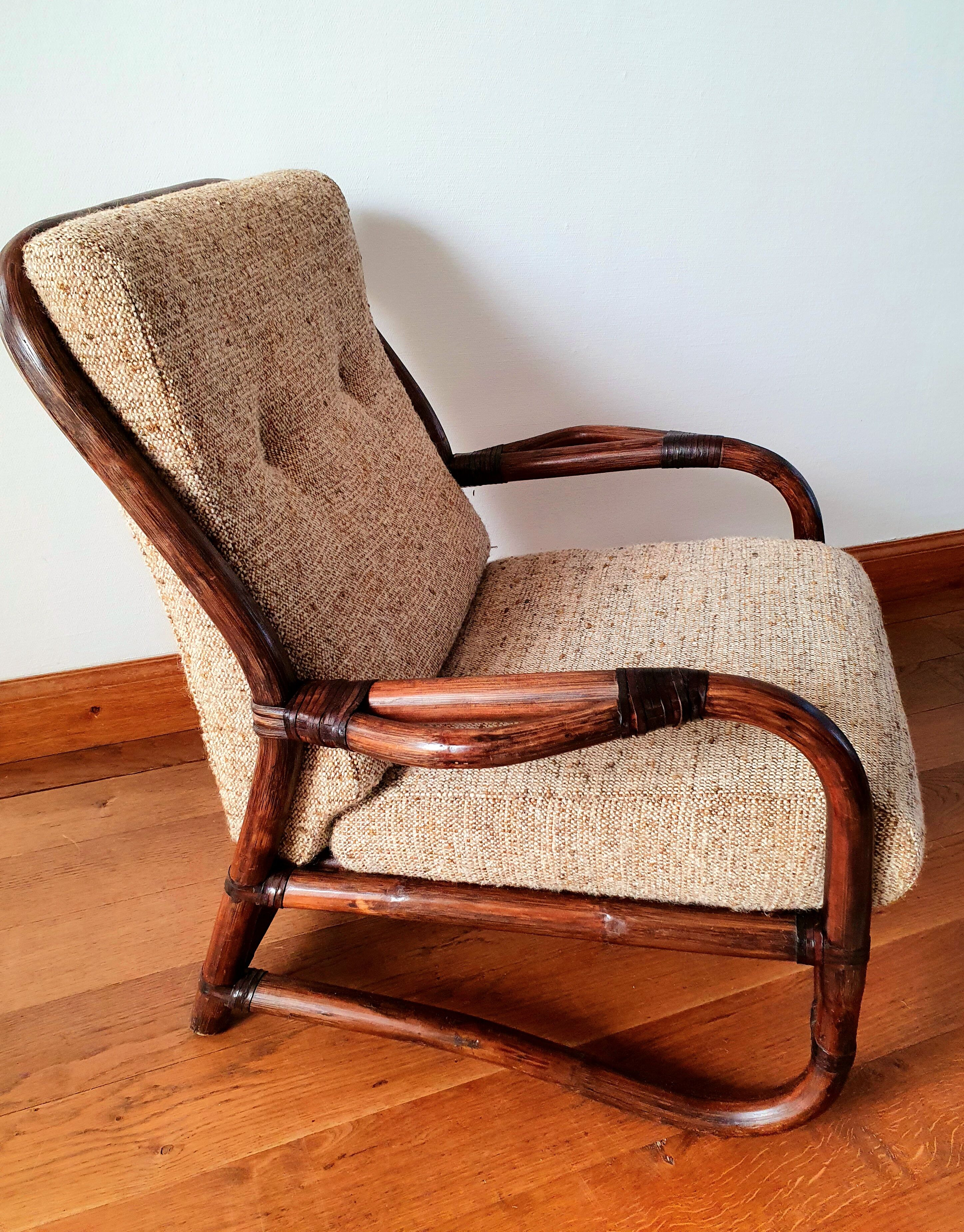 Vintage rattan armchair