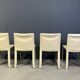 Beige leather dining chairs by Cattelan Italy, set of 4 - 1980s