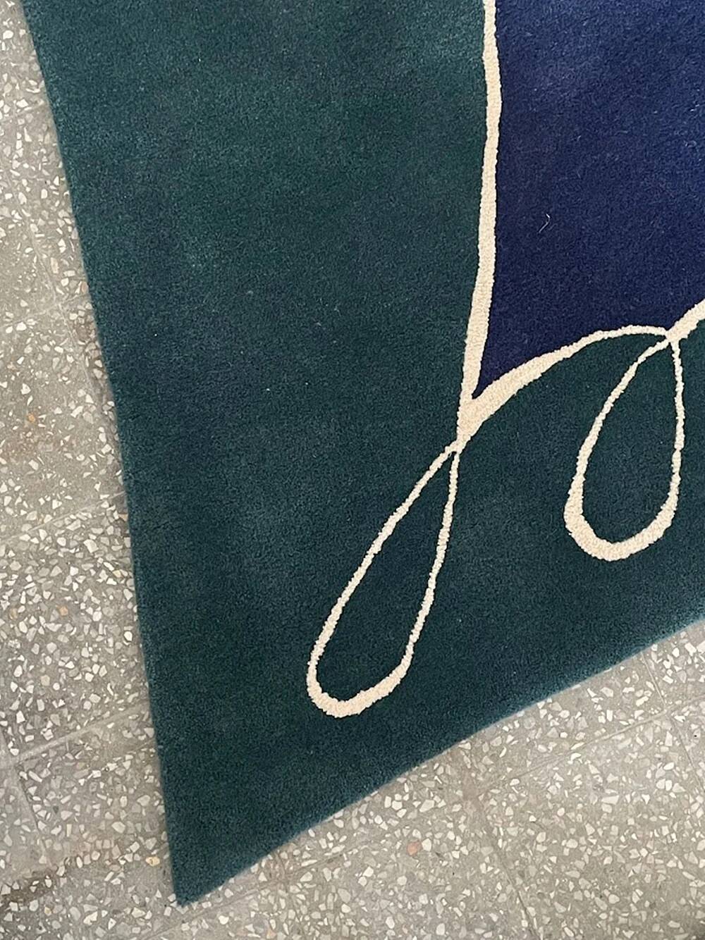 Large hand-tufted wool rug by Tisca Switzerland from the 1990s.