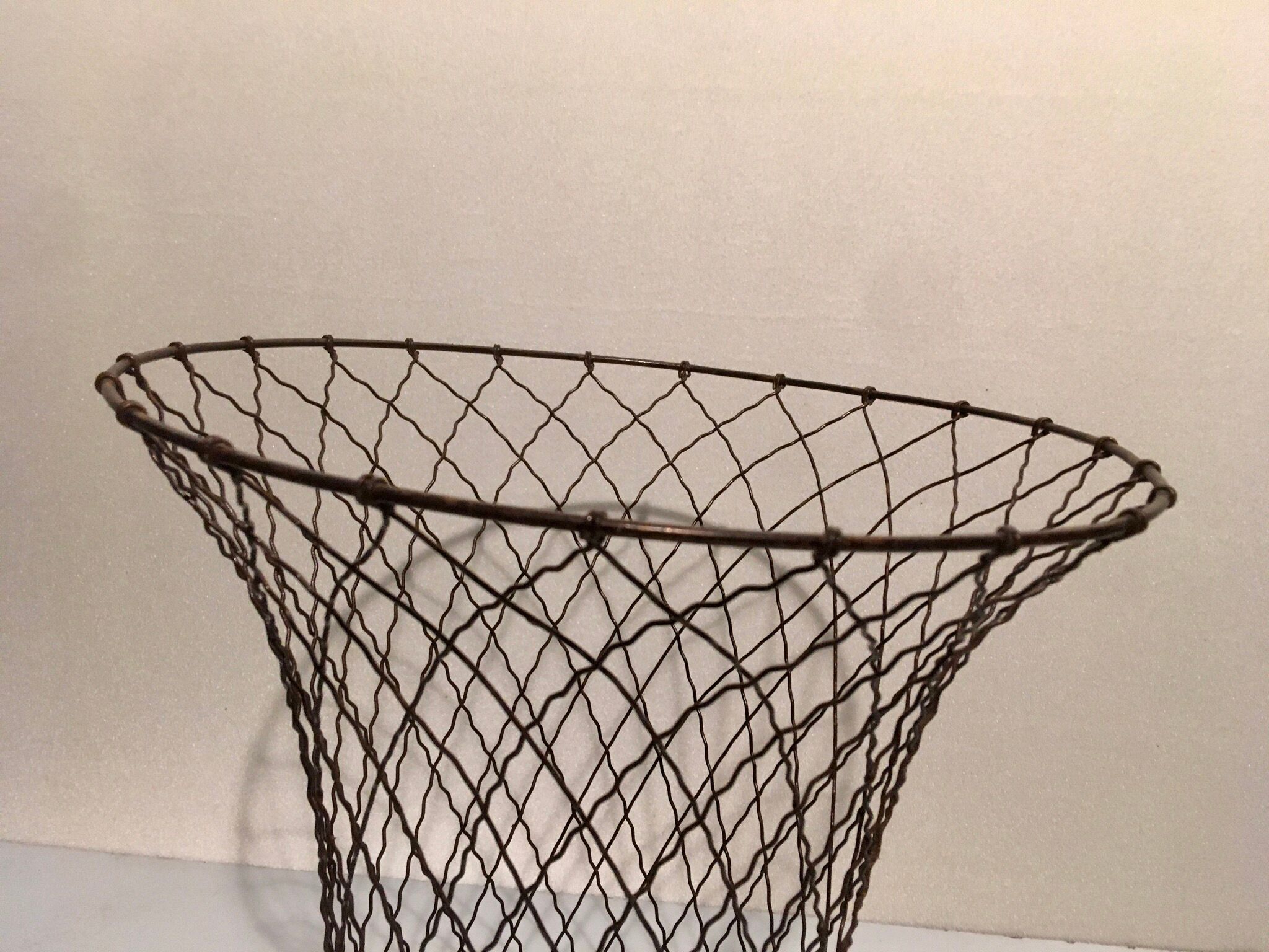 Vintage paper basketmade of brass thread