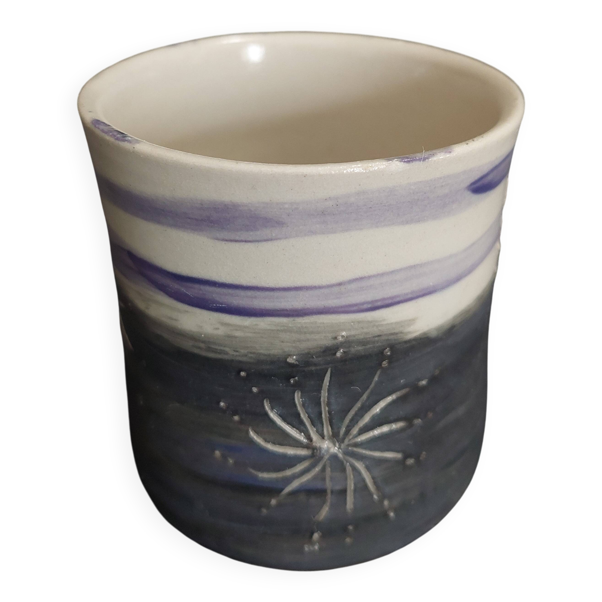 Vintage matcha bowl, stoneware, handcrafted.