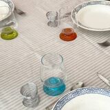 Set of 6 vintage blue and white speckled soup plates