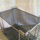 Serving table chrome metal and glass 70