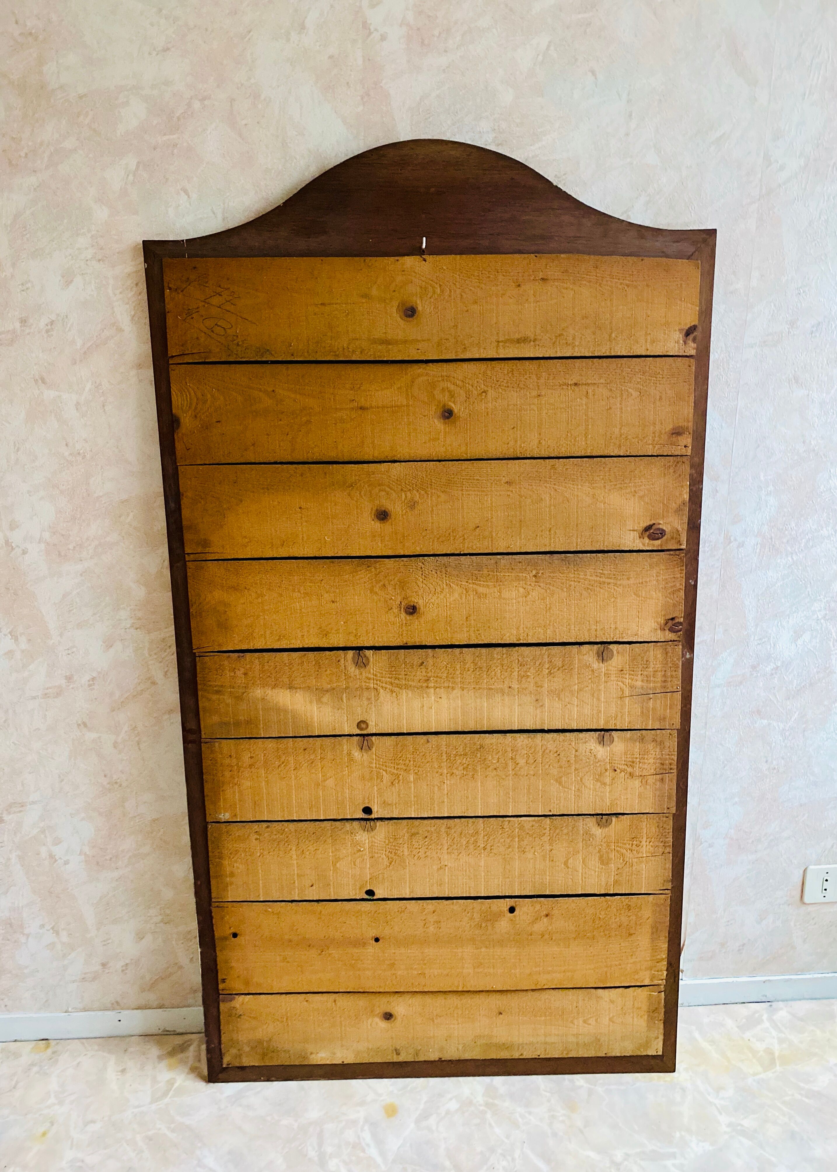 Rectangular mirror beveled ice, wooden frame