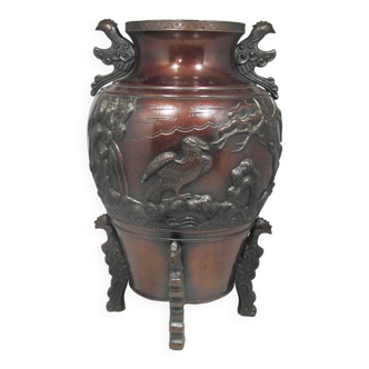 ancien vase en bronze chinois japonais japon