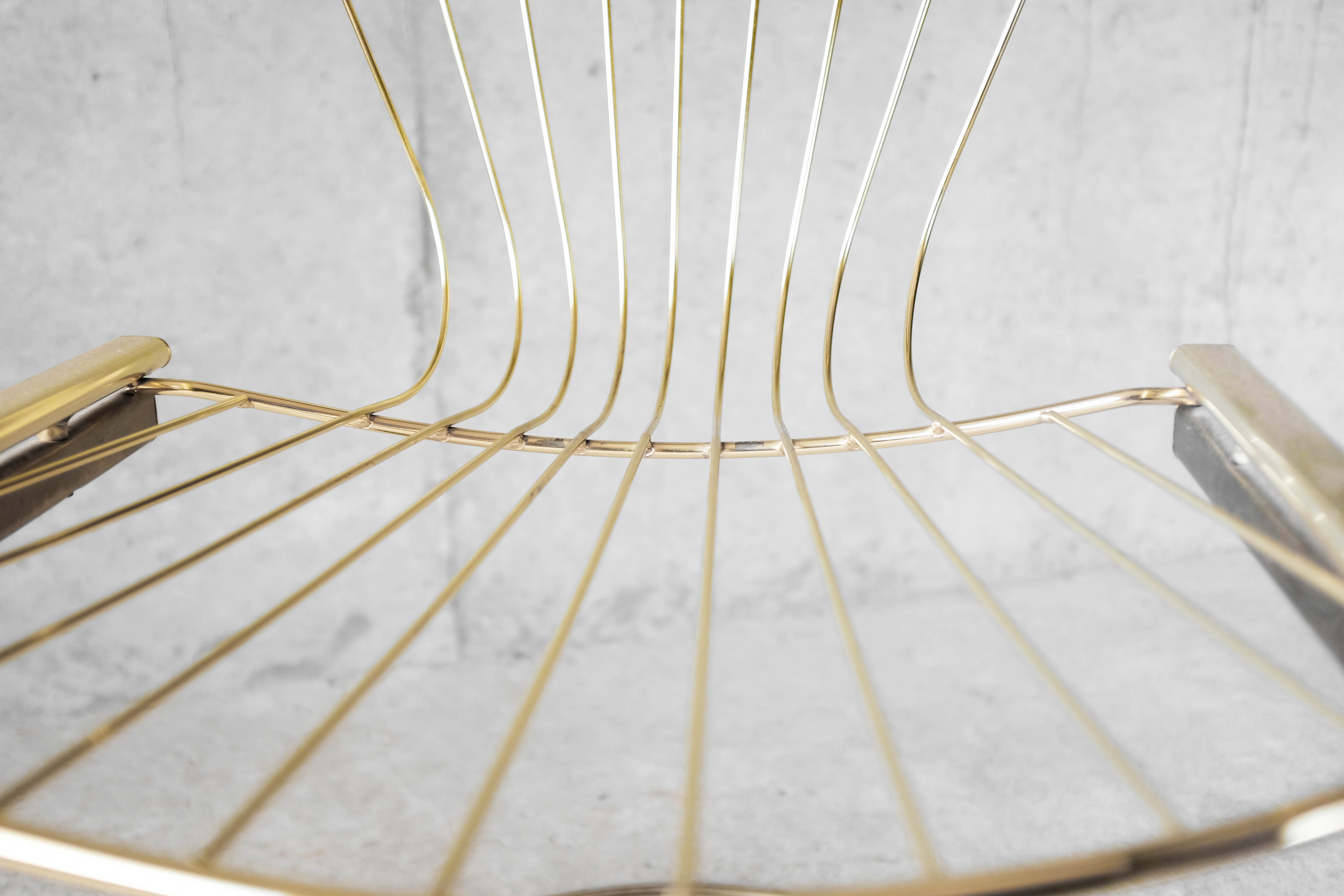 Golden metal armchair 70s