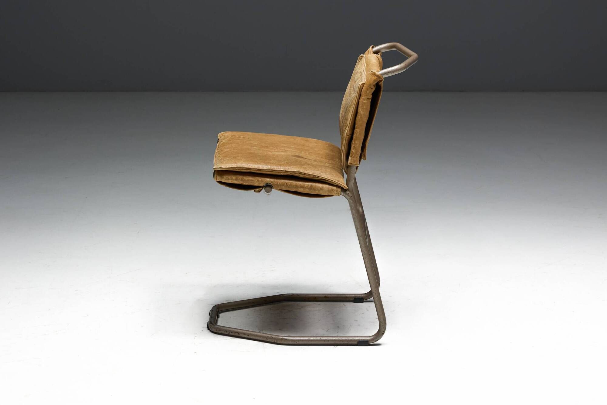 Leather & Steel Dining Chair by Raymond Rombouts, Belgium, 20th century