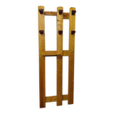 Vintage pine wall coat rack