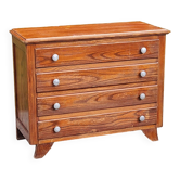 Vintage oak chest of drawers from the 50s compass feet 4 drawers