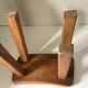 Vintage solid elm stool from the 70s