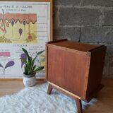 Bedside table oak compass legs - vintage