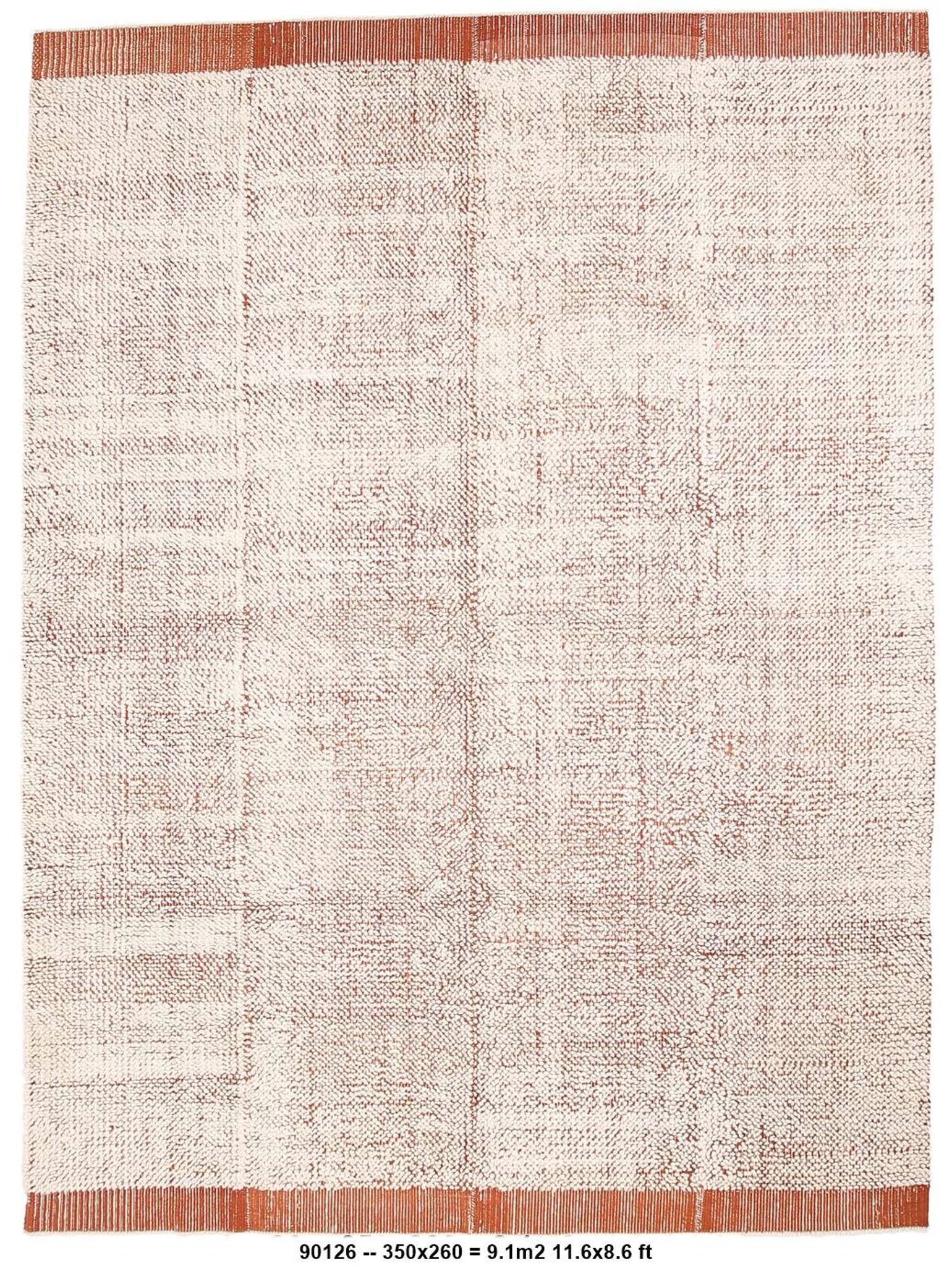 8x11 Terracotta & Beige Vintage Kilim Rug, 260x350Cm