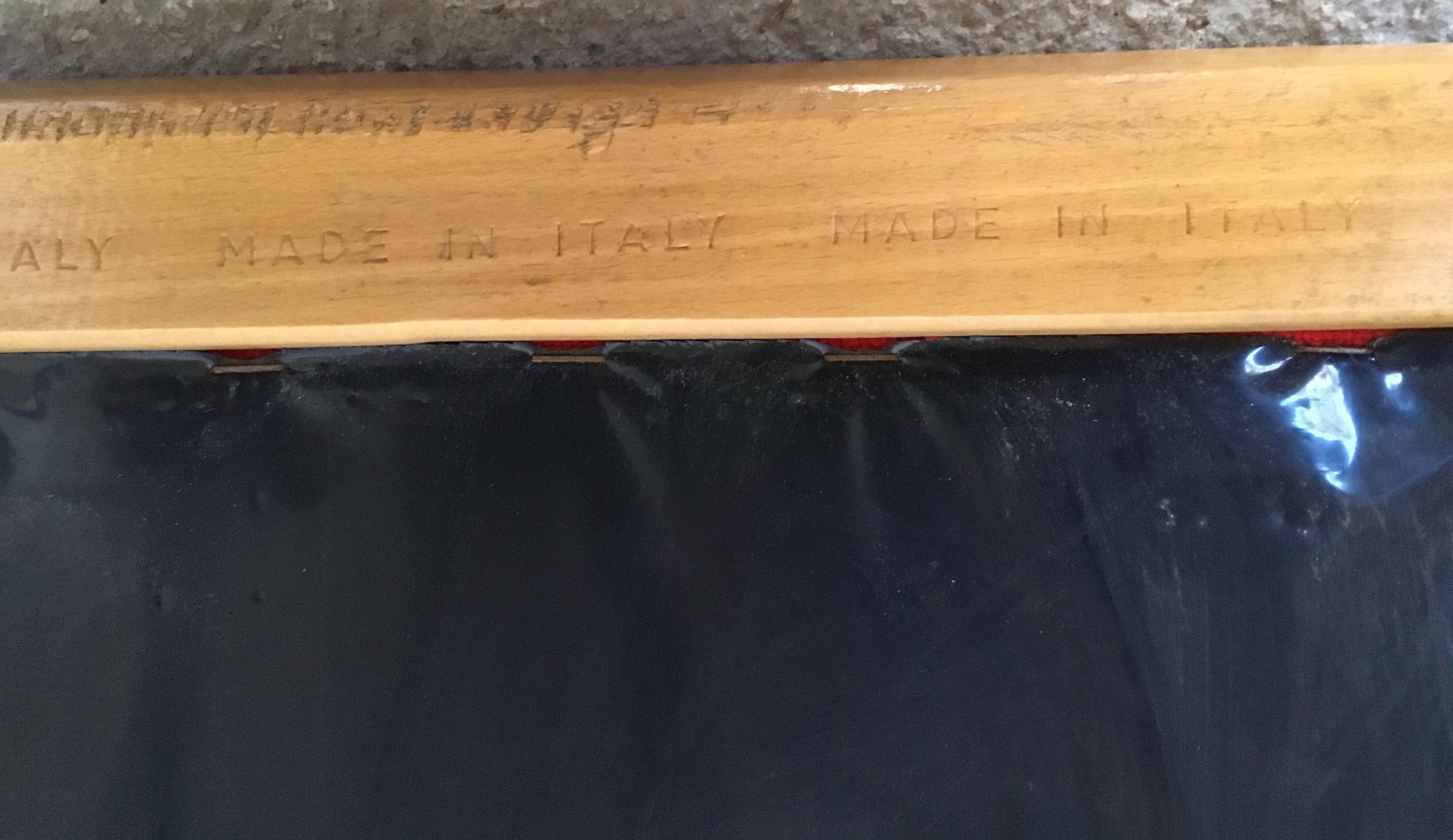 Ensemble de 4 chaises cesca bois et rouge, modèle B32 par Marcel Breuer