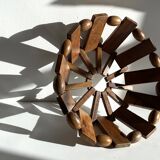 Vintage turned wooden table basket