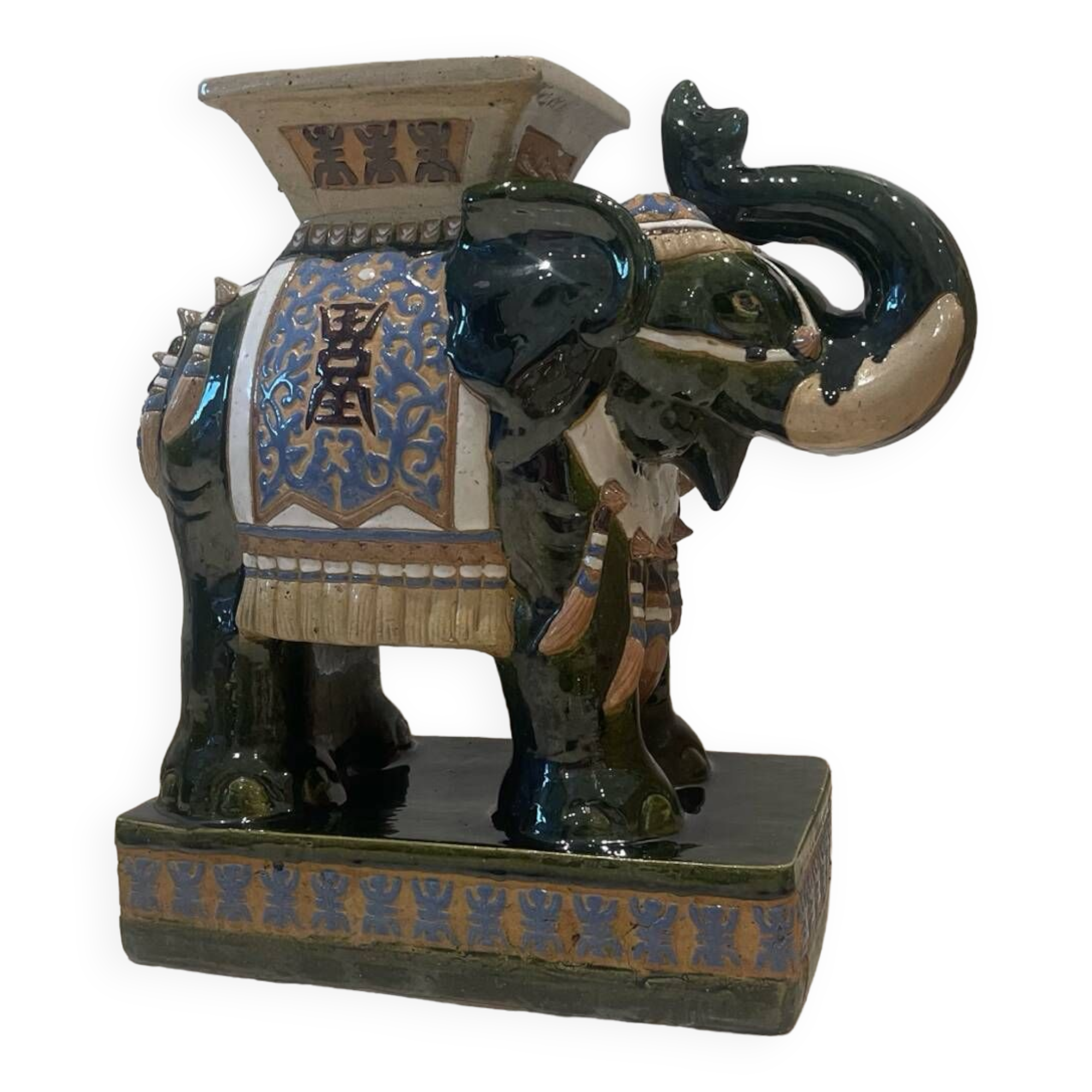 Support De Plante Éléphant En Céramique - 22 En vente sur France | porte plante elephant ceramique, elephant en ceramique porte plante, elephant support