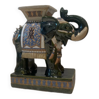 Plant holder / ceramic elephant stool, 1980