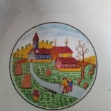 Set of 5 Italian ceramic dishes with country decor