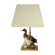 Ceramic duck table lamp and vintage adjustable brass