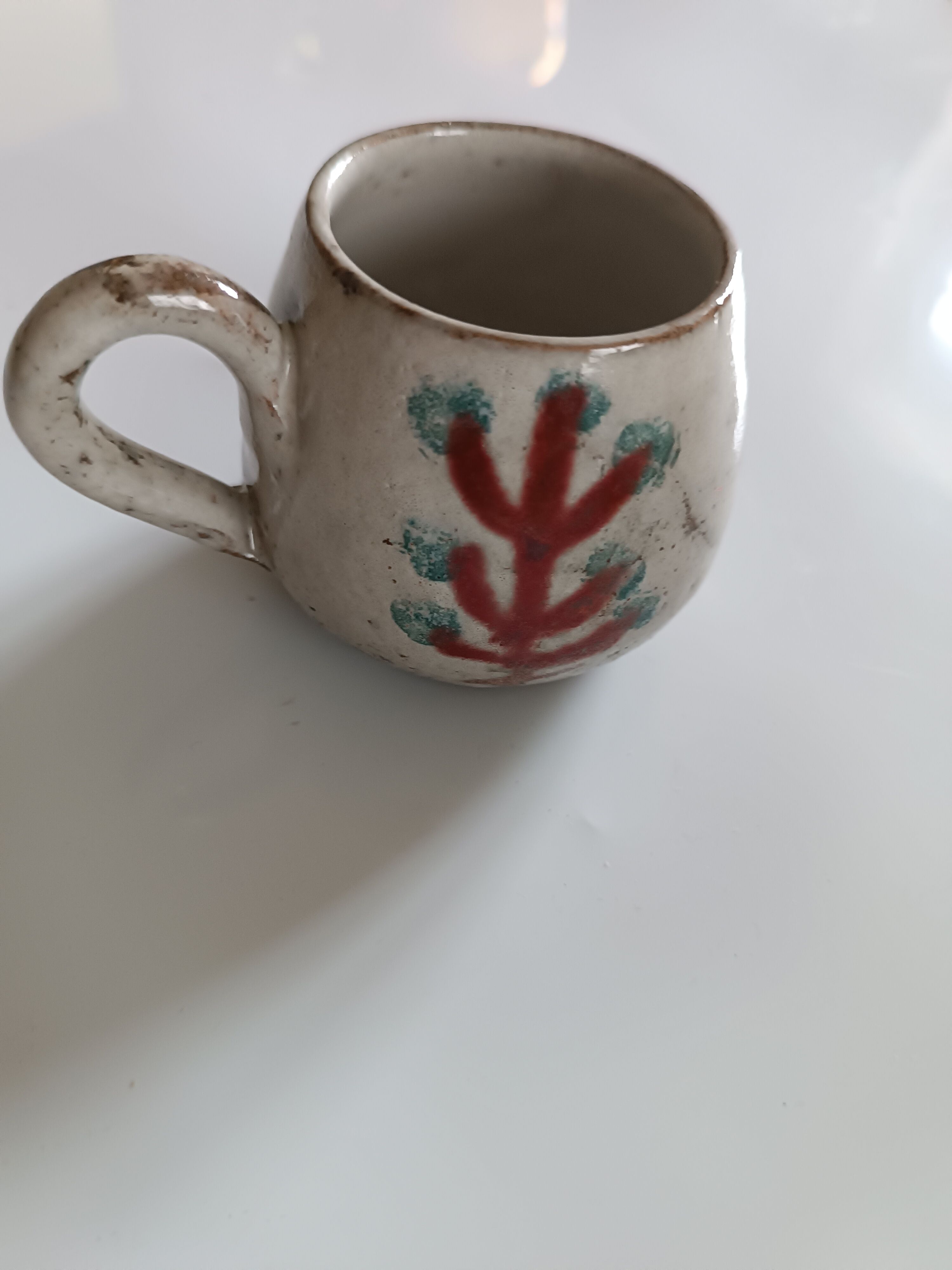 Coffee cup signed Gustave Reynaud the Vallauris mulberry tree vintage