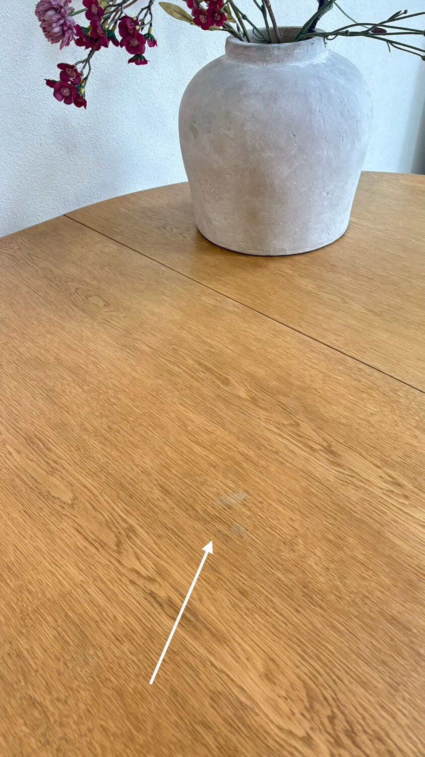 Vintage extendable round dining table Omann Jun